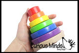 CLEARANCE - SALE - Wood Stacking Rainbow Tower with Pattern Cards