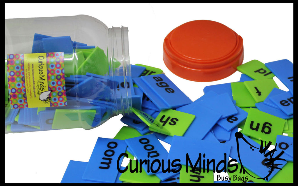 LAST CHANCE - LIMITED STOCK - - SALE - Word Family Tiles in a Jar - Blends, Digraphs, Consonants and ending sounds - Language Arts Teacher Supply