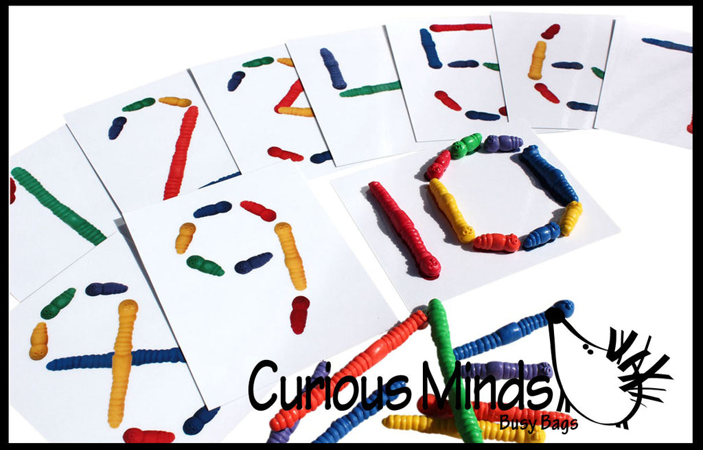 Busy Bag:  Learn Letters and Numbers with Worms!