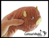 Cute Highland Cow Yak Soft Fluff Doh - Filled Squeeze Stress Balls  -  Sensory, Stress, Fidget Toy Super Soft Hairy Cow