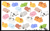 Cute Zoo Animal Mochi Squishy Animals - Kawaii -  Cute Individually Wrapped Toys - Sensory, Stress, Fidget Party Favor Toy